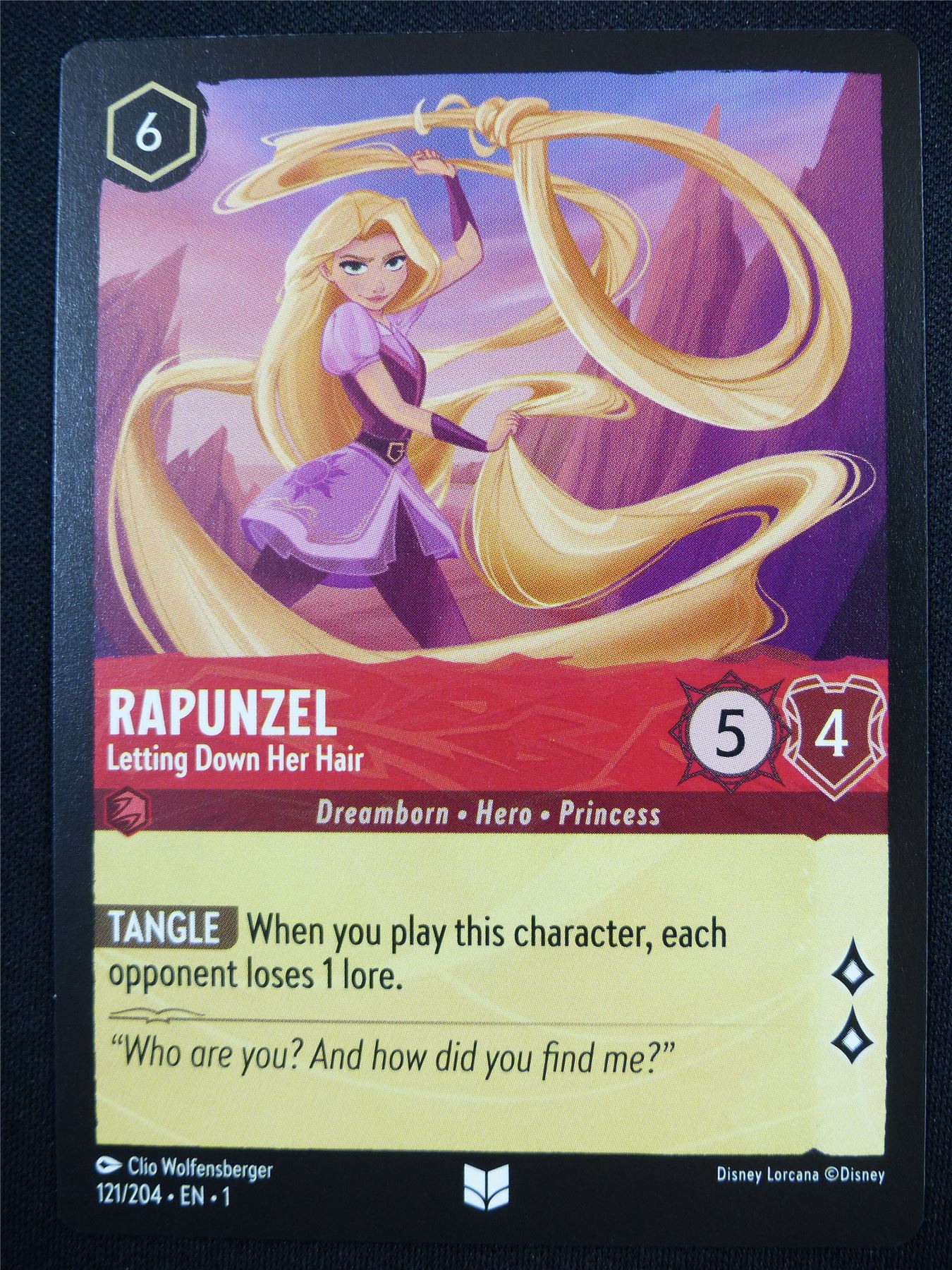 Rapunzel Letting Down Her Hair 121/204 - Lorcana Card #4QG Rapunzel Letting Down Her Hair 121/204 - Lorcana Card #4QG