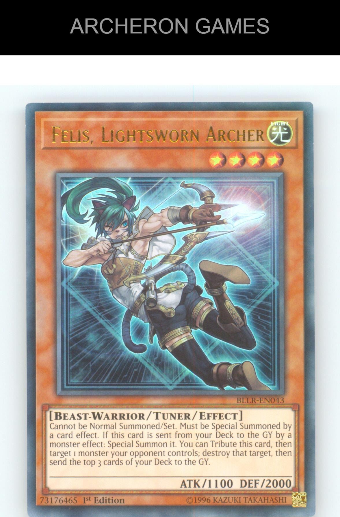 Felis, Lightsworn Archer Ultra Rare YUGIOH Card 1st Edition