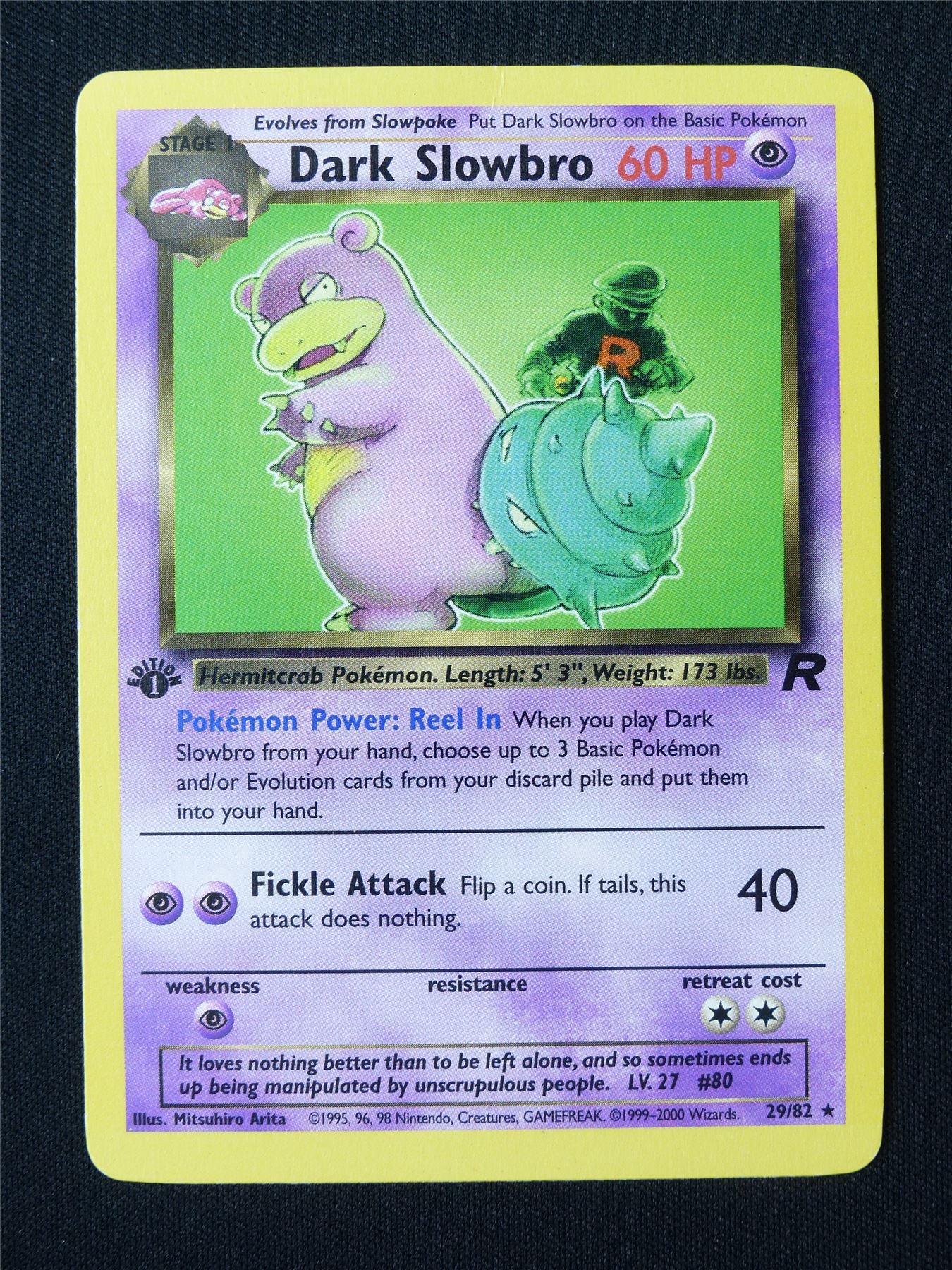 Dark Slowbro 29/82 1st Edition Team Rocket LP - Pokemon Card #CO