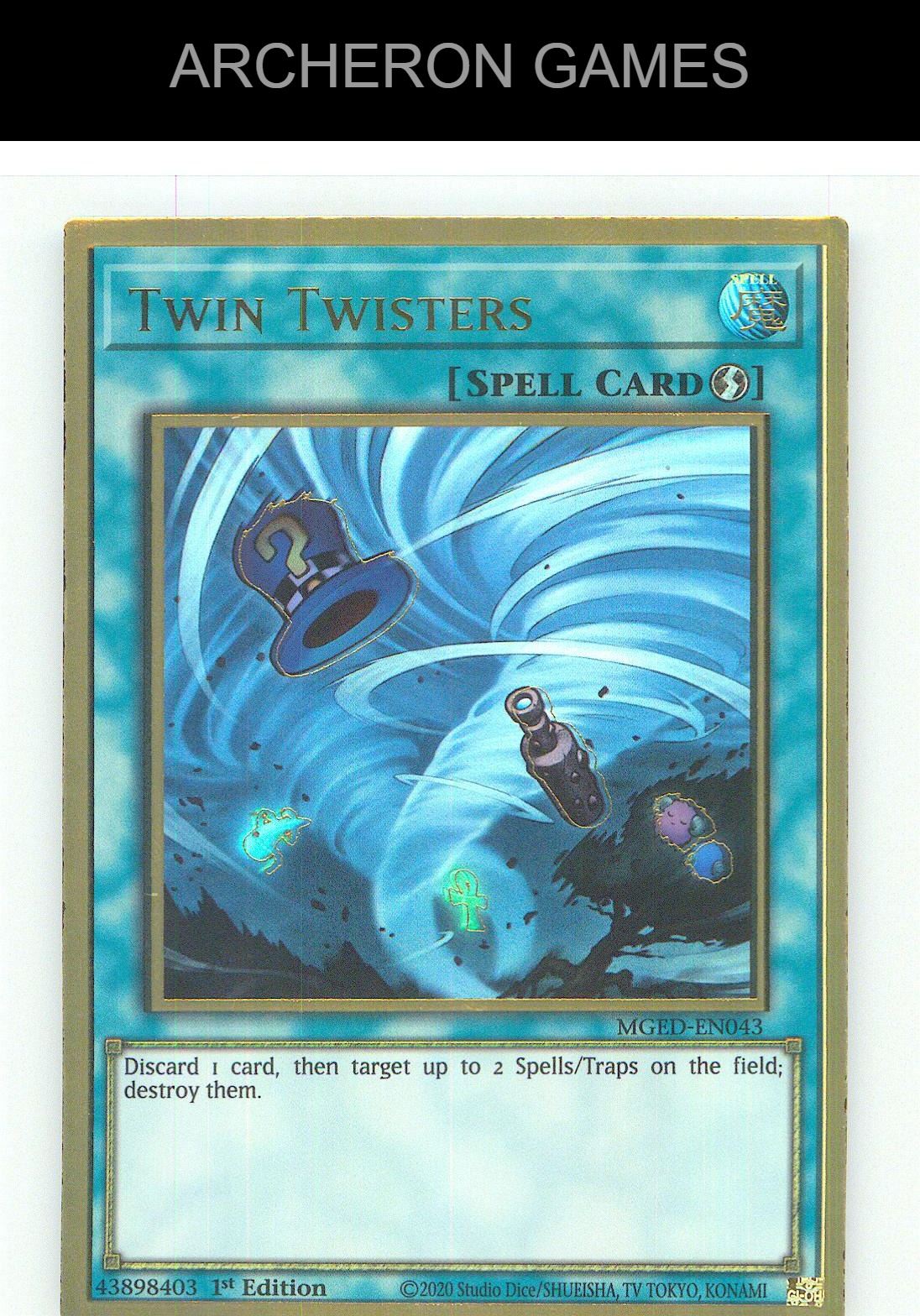 Twin Twisters Premium Gold Rare YUGIOH Card 1st Edition