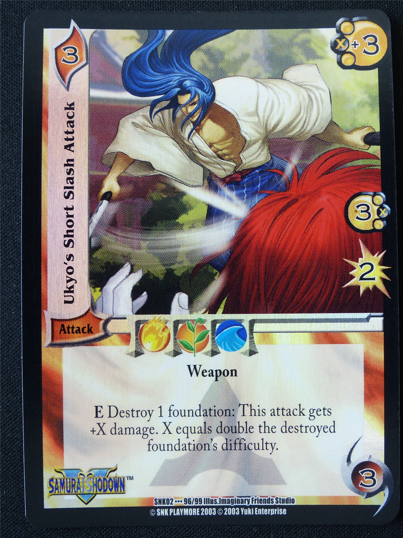Ukyo's Short Slash Attack misprint Foil SNK02 96/99 - UFS Card #2IM