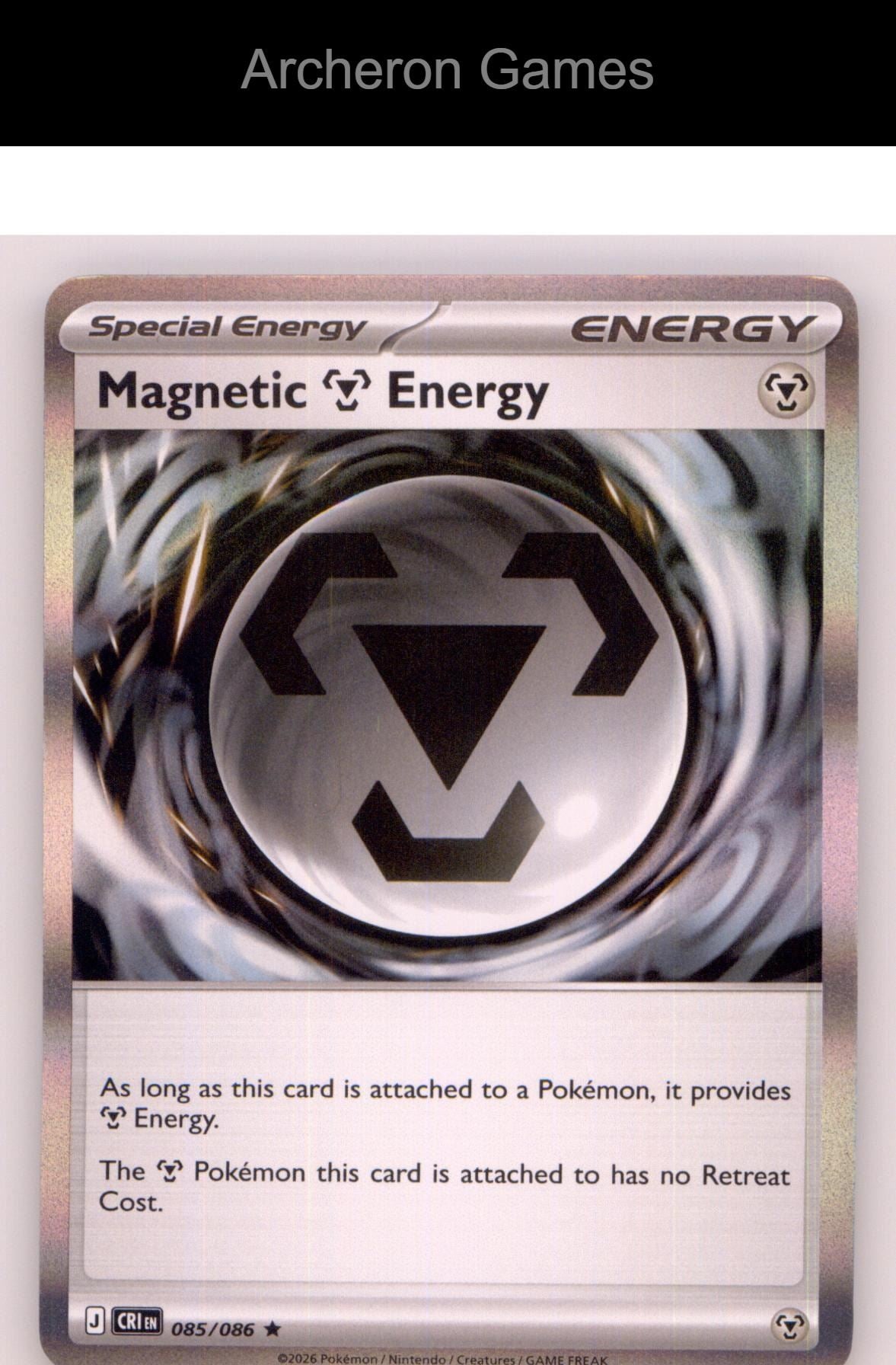 Pokemon Card Magnetic M Energy ME04 085/086 HOLO R Chaos Rising
