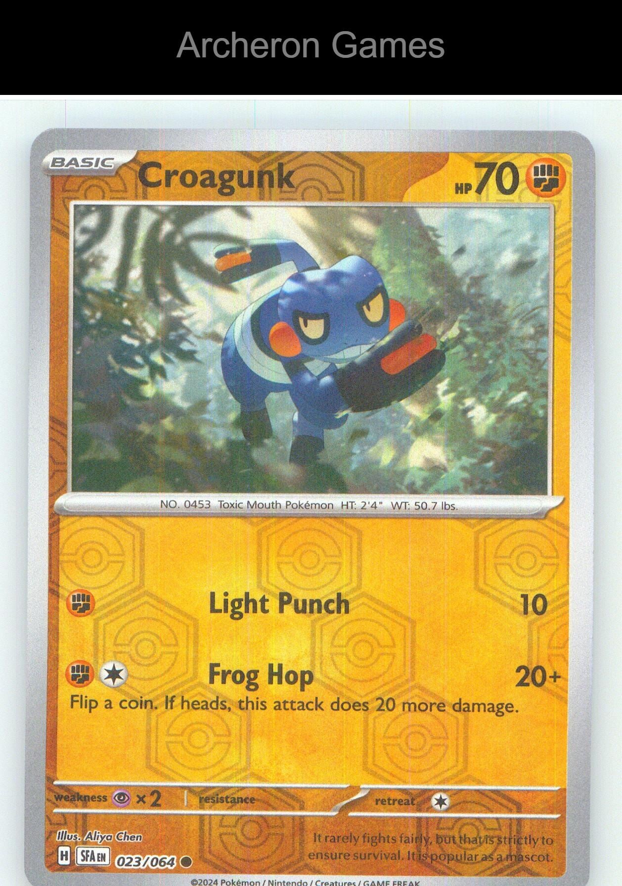 Pokemon Card Croagunk SFA 023/064 C Shrouded Fable Reverse Holo