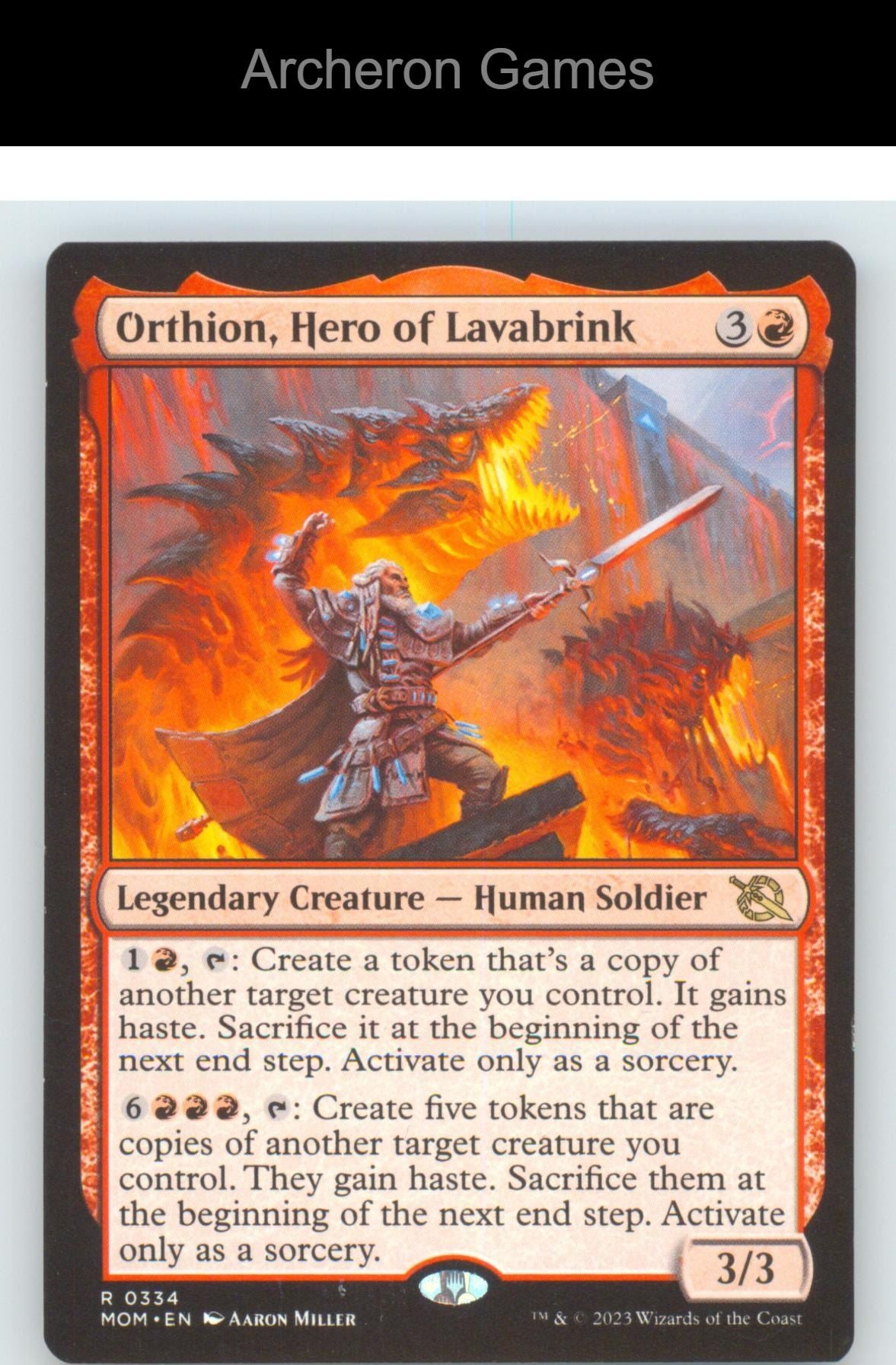 Orthion, Hero of Lavabrink MOM 334 R MTG Card March of the Machine