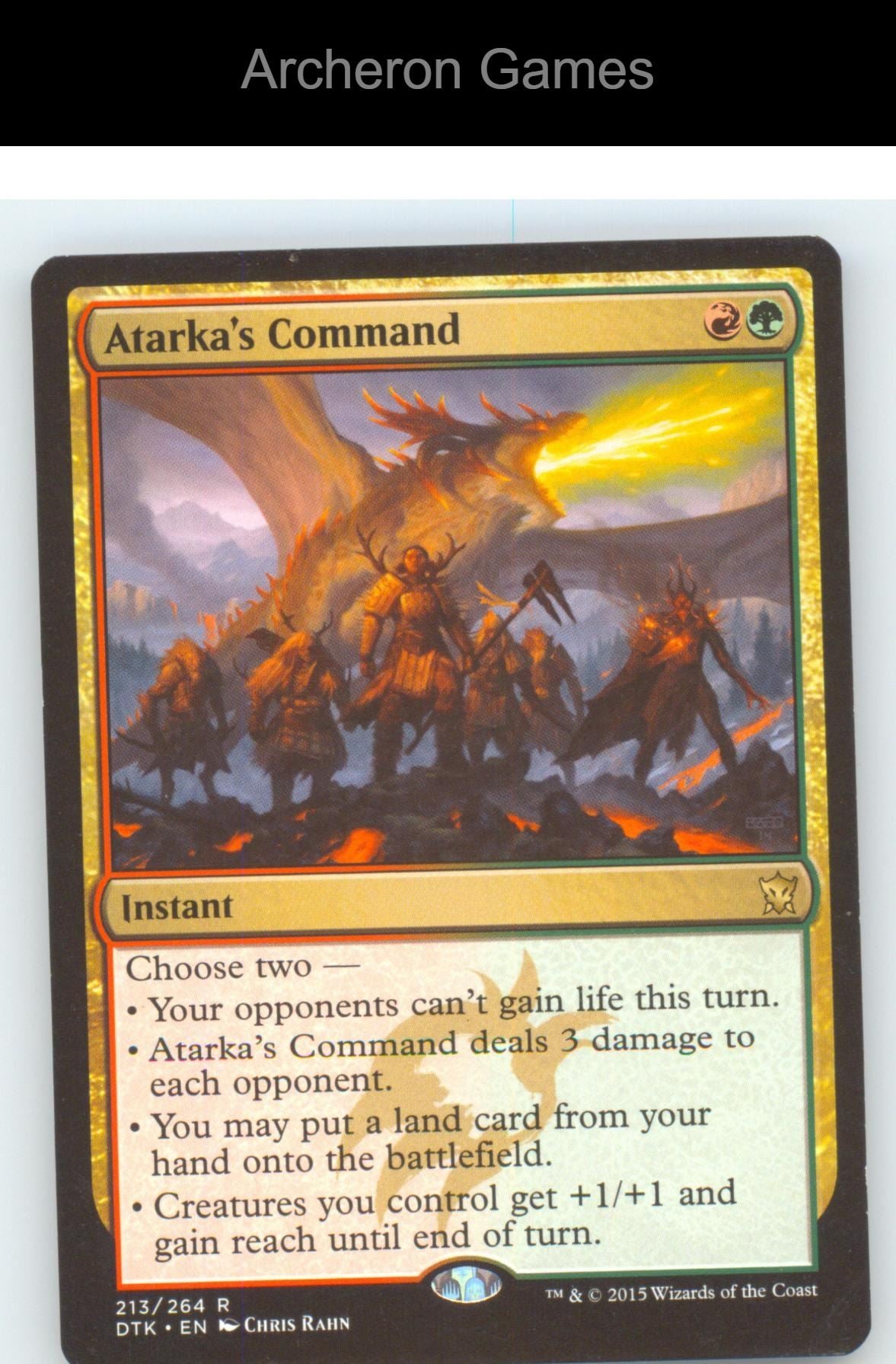 Atarka's Command DTK 213 R MTG Card NM/EX+