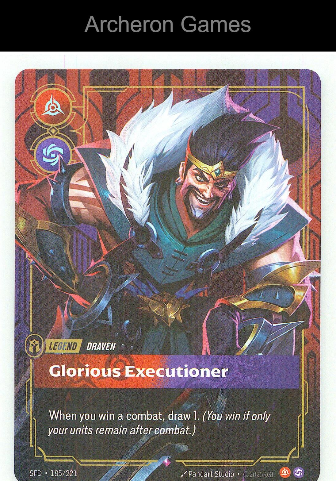 Draven - Glorious Executioner SFD 185/221 R Spiritforged Riftbound Card