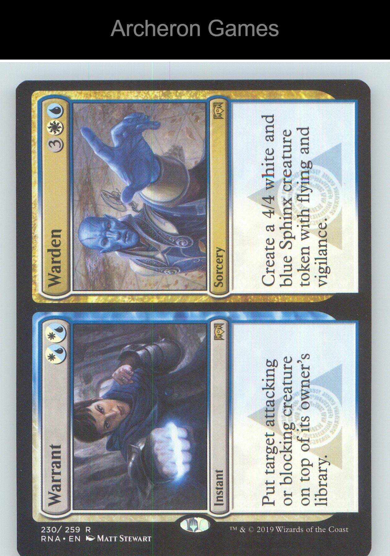 Warrant // Warden RNA 230 R MTG Card NM/EX+