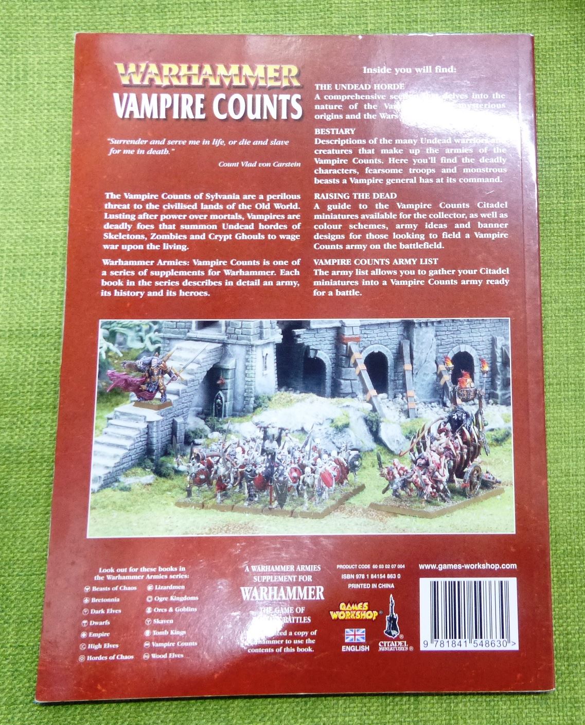 Vampire Counts Armies Softback Book 2008 - Warhammer AoS 40k #8U