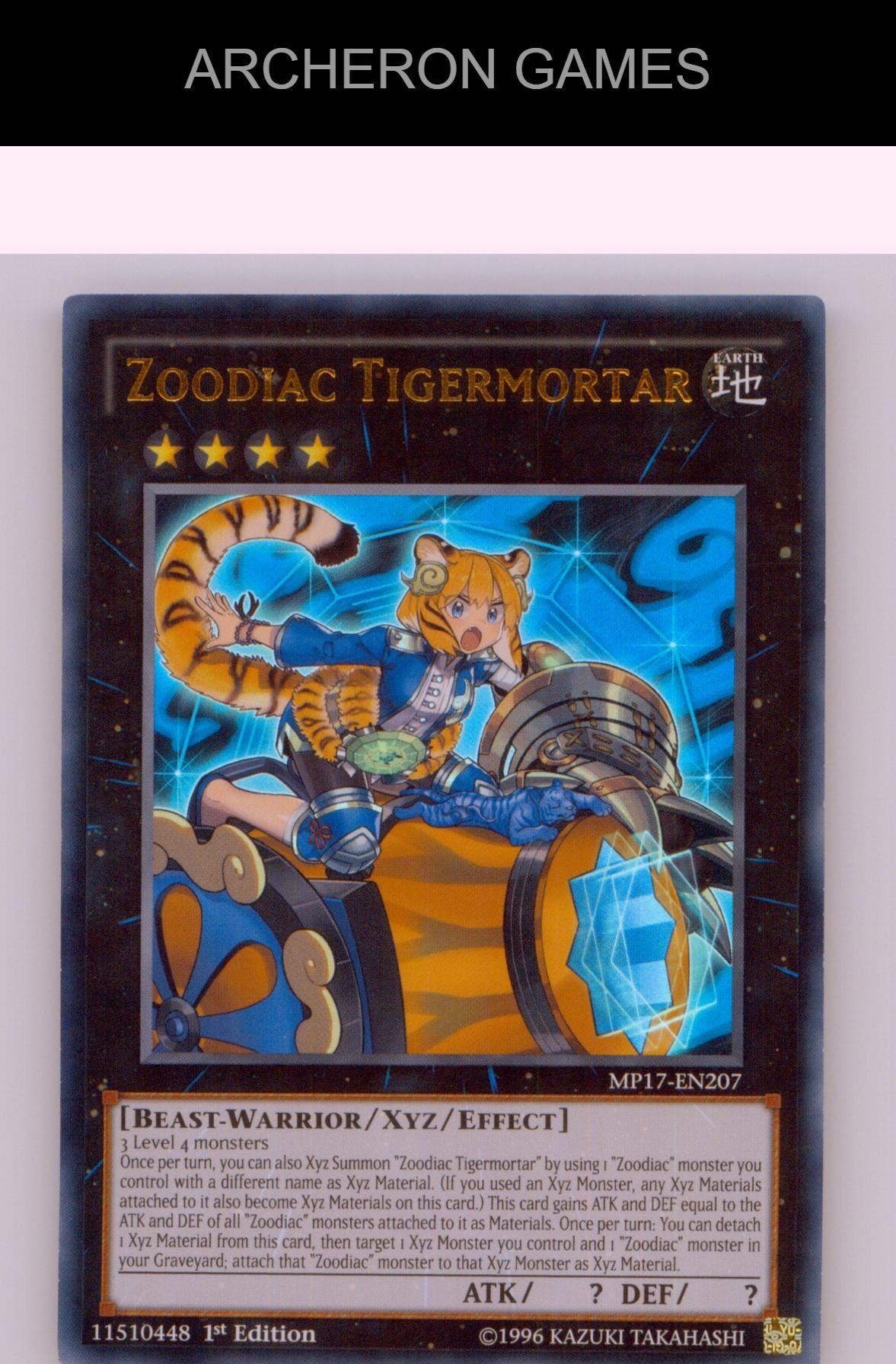 Zoodiac Tigermortar Ultra Rare YUGIOH Card 1st Edition