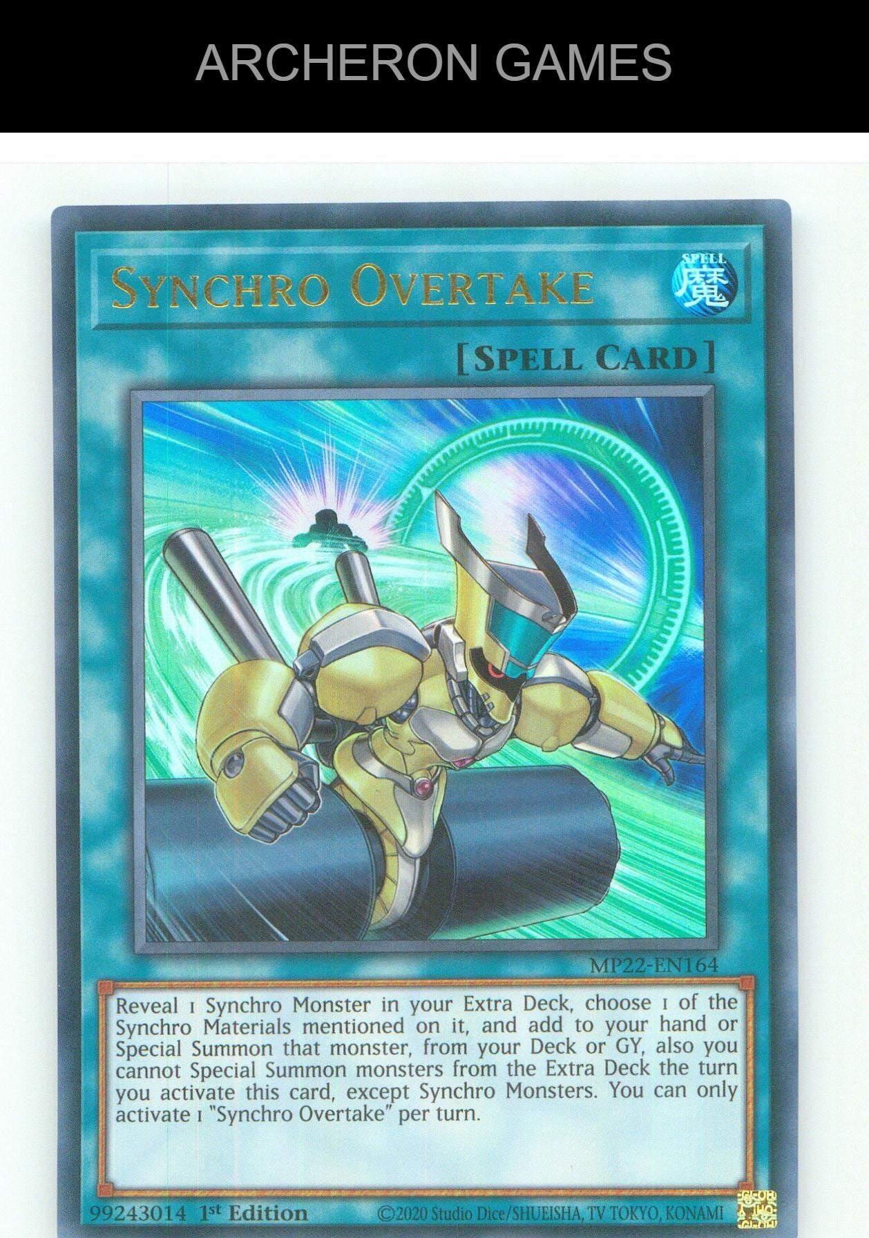 Synchro Overtake UR YUGIOH Card 1st Edition