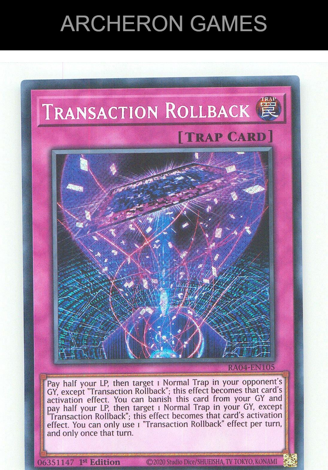 Transaction Rollback (Secret Rare) SEC YUGIOH Card 1st Edition