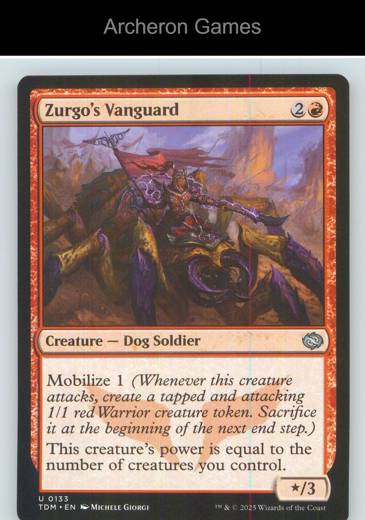 Zurgo's Vanguard TDM 133 UC MTG Card NM/EX+