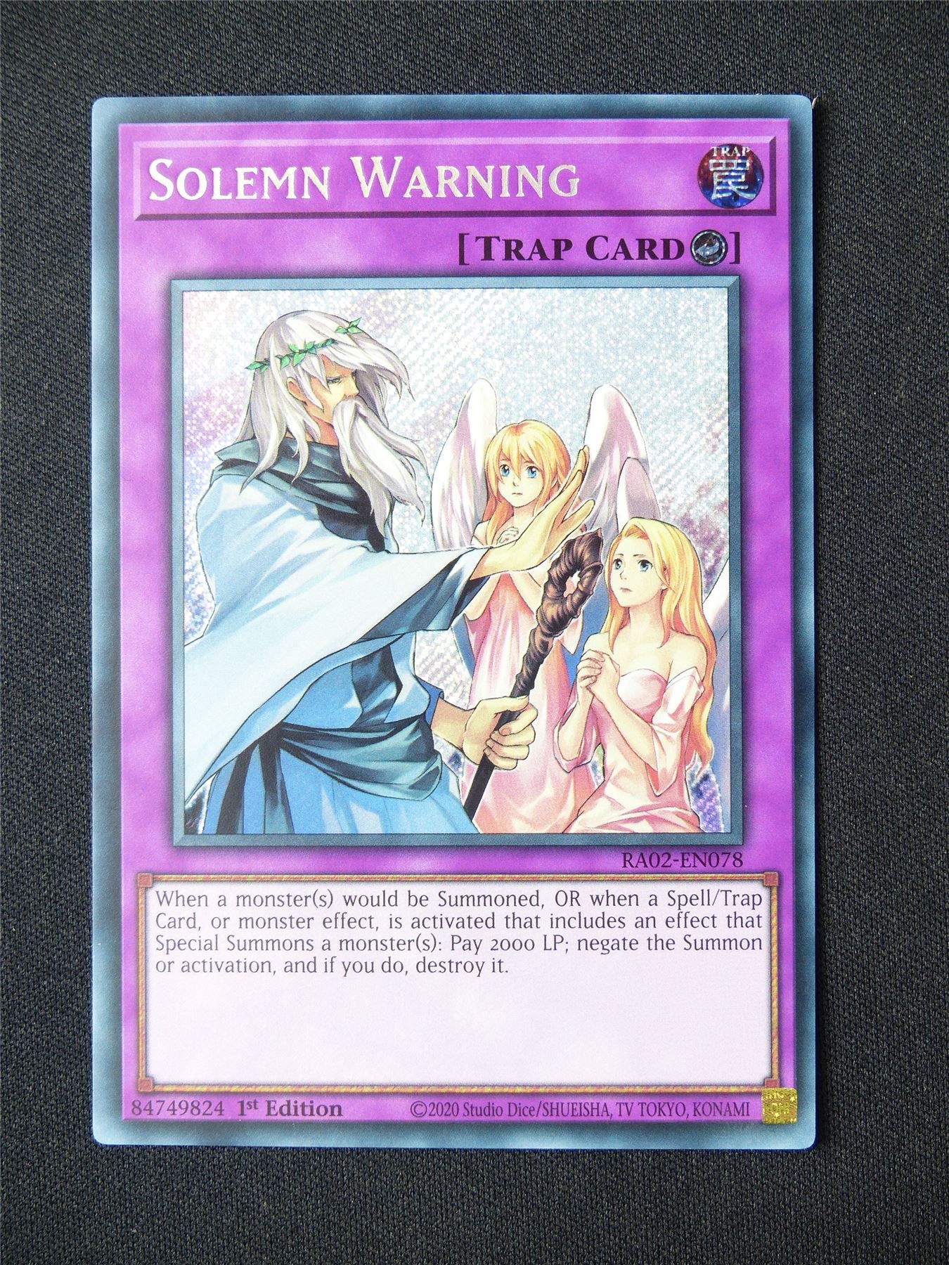 Solemn Warning RA02 Secret Rare - 1st ed Yugioh Card #6HC