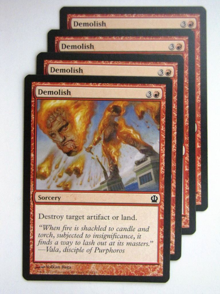 MTG Magic Cards: DEMOLISH x4 Theros playset # 24A11