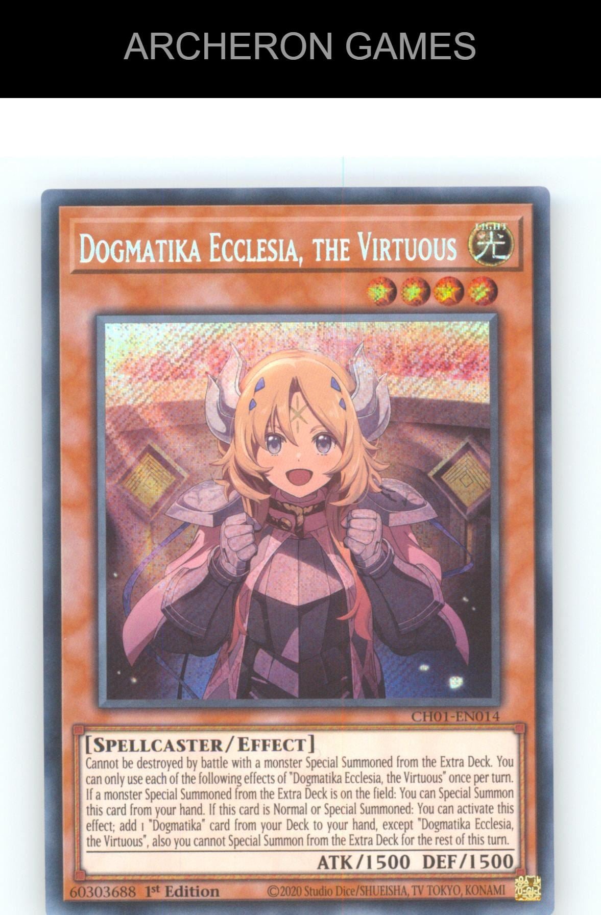 Dogmatika Ecclesia, the Virtuous (Secret Rare) SEC YUGIOH Card 1st Edition
