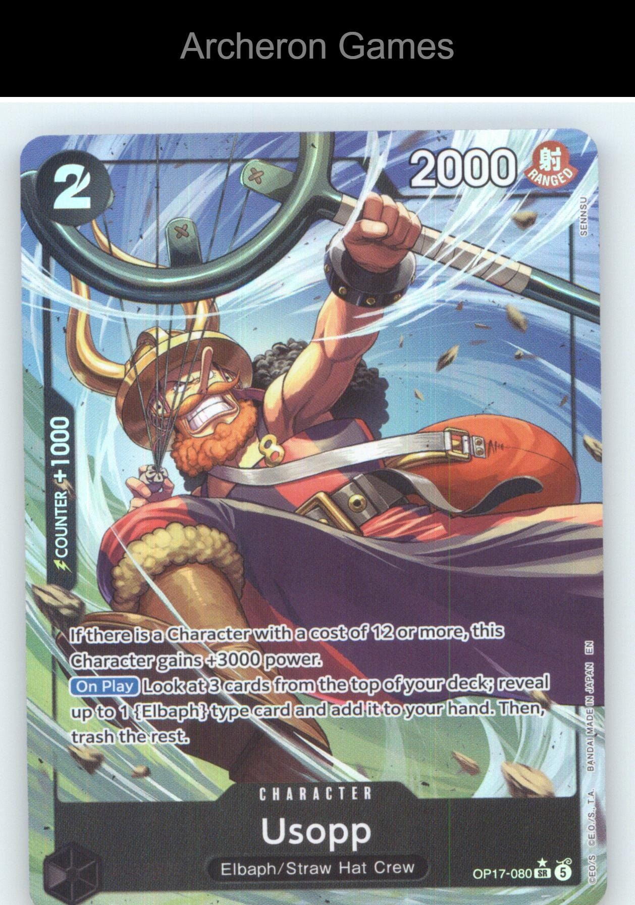 Usopp (Alternate Art) OP17-080 One Piece Card NM/EX+ Foil