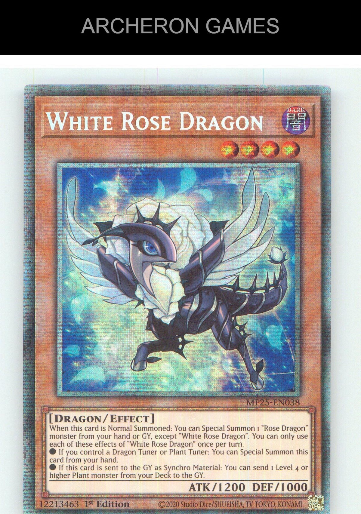 White Rose Dragon Starlight Rare YUGIOH Card 1st Edition