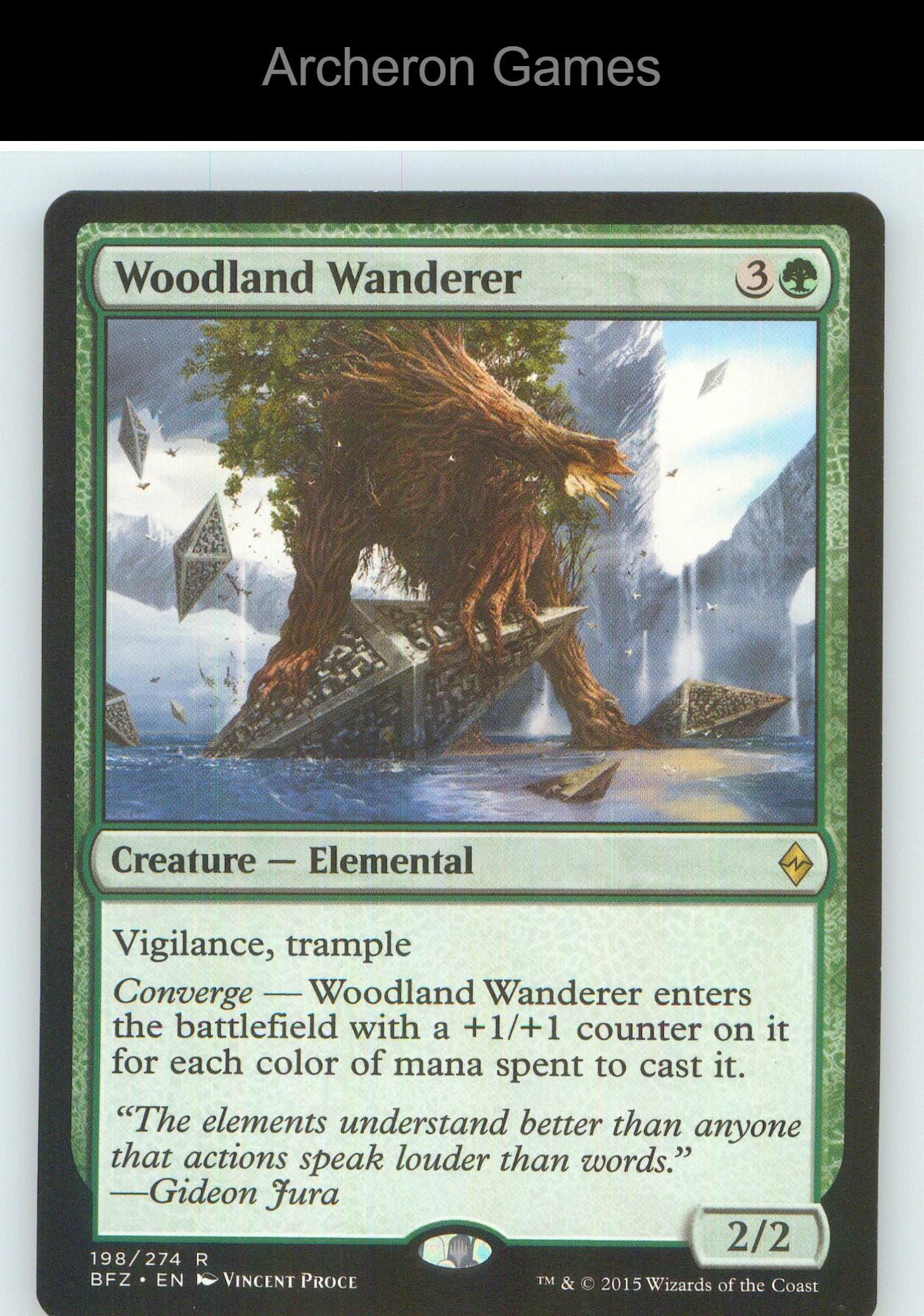 Woodland Wanderer BFZ 198 R MTG Card NM/EX+