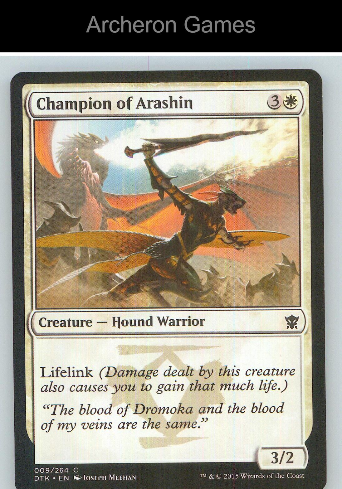 Champion of Arashin DTK 9 C MTG Card NM/EX+