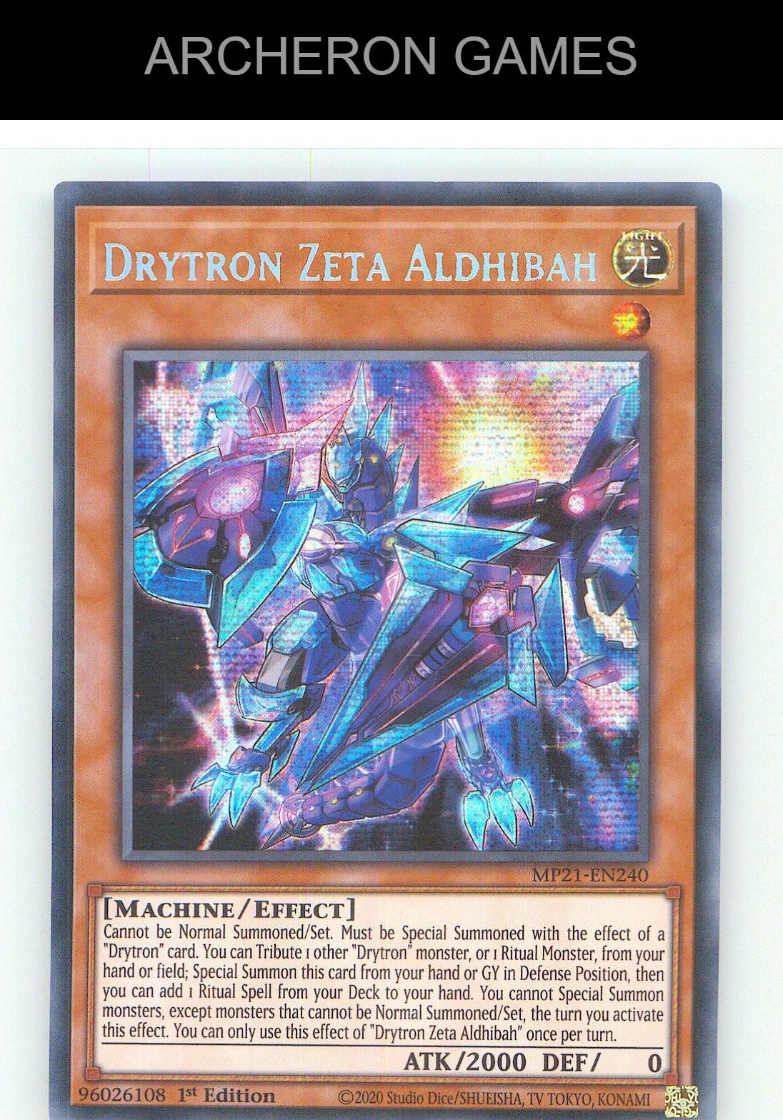 Drytron Zeta Aldhibah Prismatic Secret Rare YUGIOH Card 1st Edition