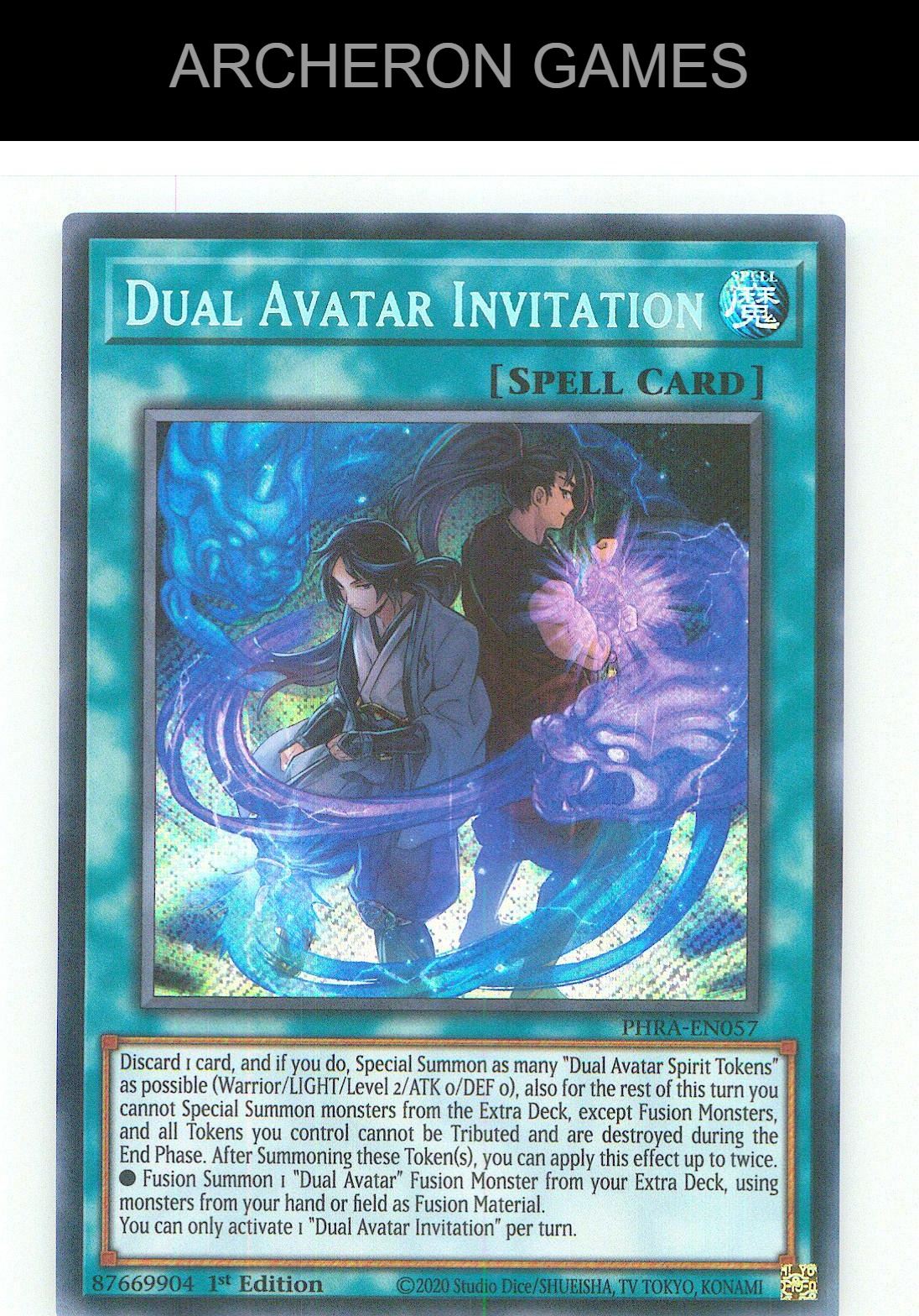 Dual Avatar Invitation SEC YUGIOH Card 1st Edition