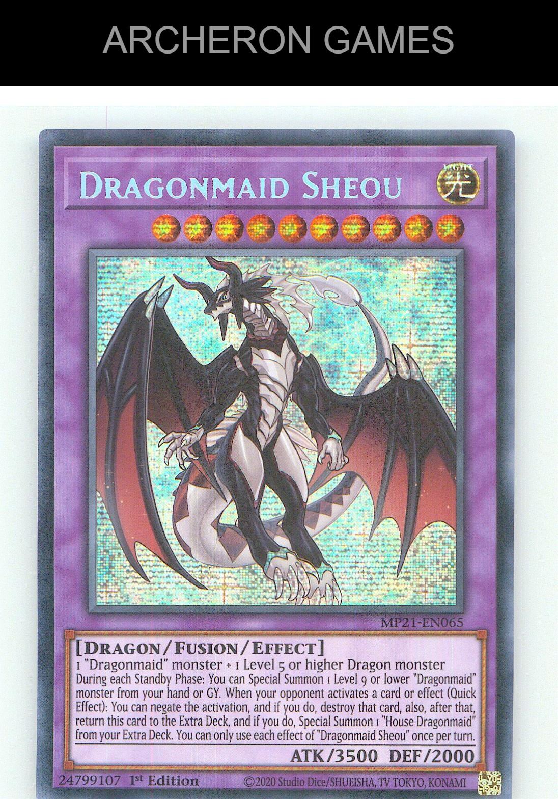 Dragonmaid Sheou Prismatic Secret Rare YUGIOH Card 1st Edition