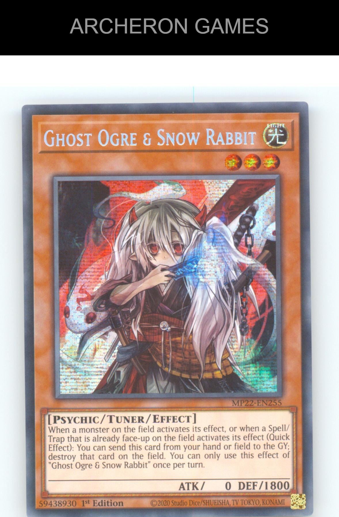 Ghost Ogre & Snow Rabbit Prismatic Secret Rare YUGIOH Card 1st Edition