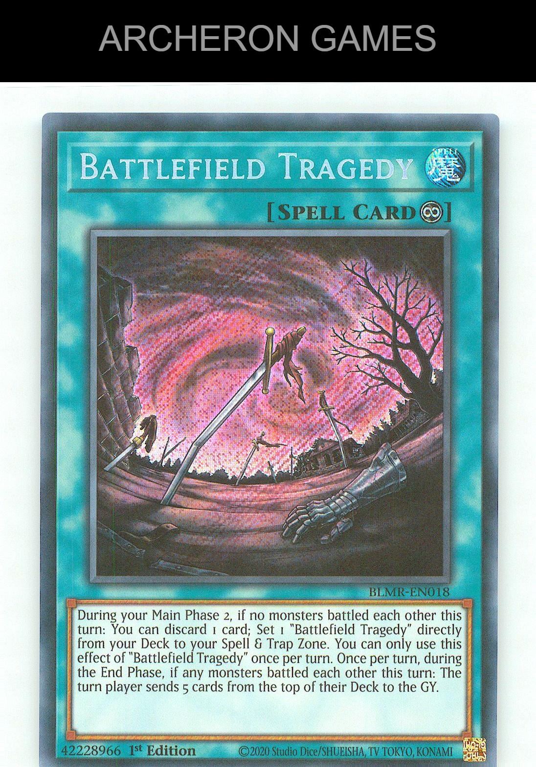 Battlefield Tragedy SEC YUGIOH Card 1st Edition