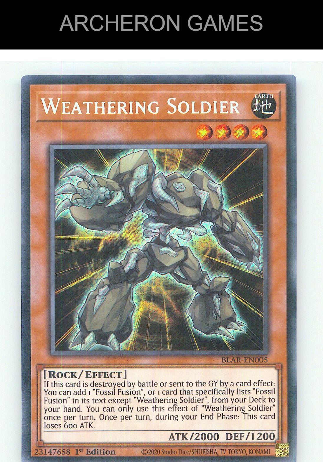 Weathering Soldier SEC YUGIOH Card 1st Edition