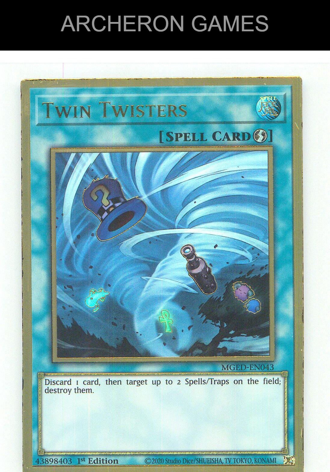 Twin Twisters Premium Gold Rare YUGIOH Card 1st Edition