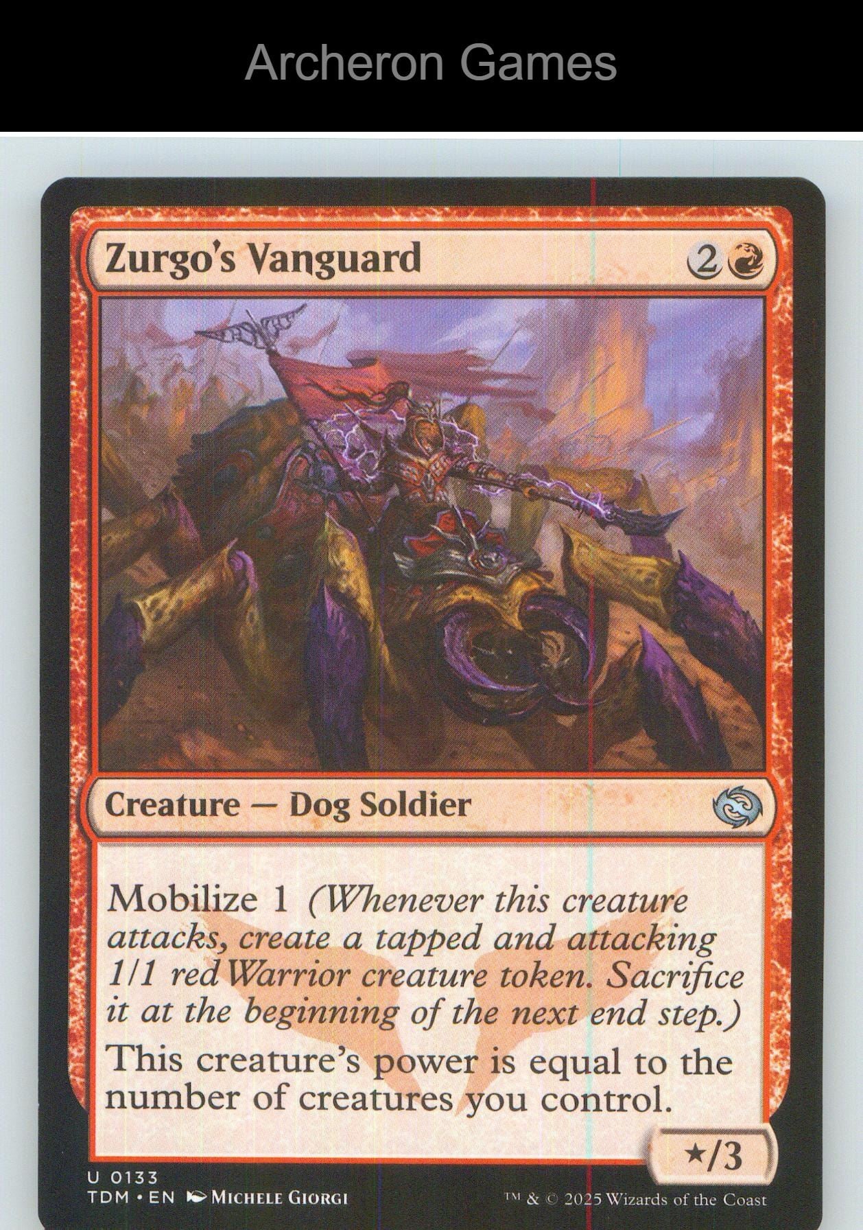 Zurgo's Vanguard TDM 133 UC MTG Card NM/EX+