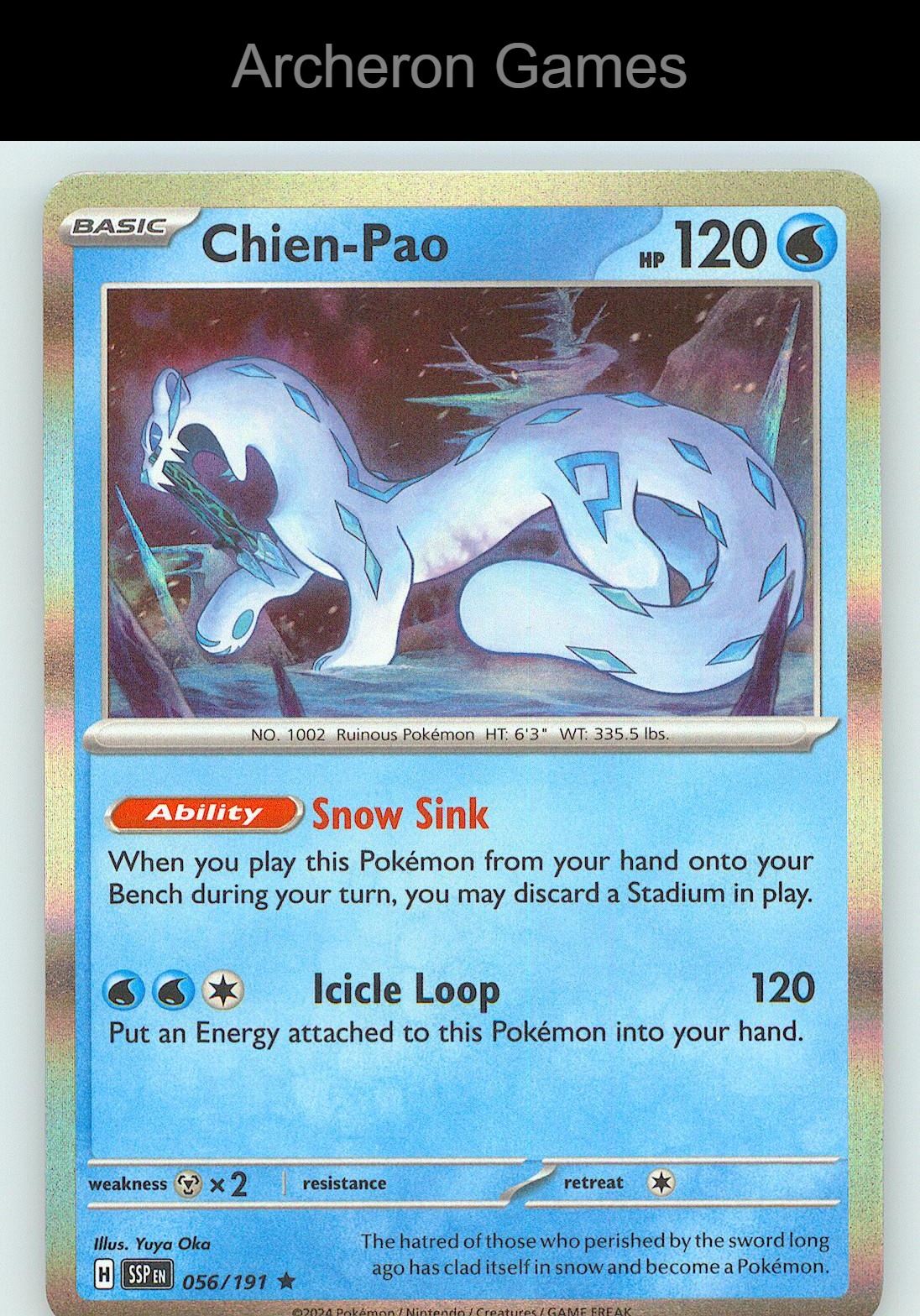 Pokemon Card Chien-Pao SSP 056/191 R Surging Sparks Holo