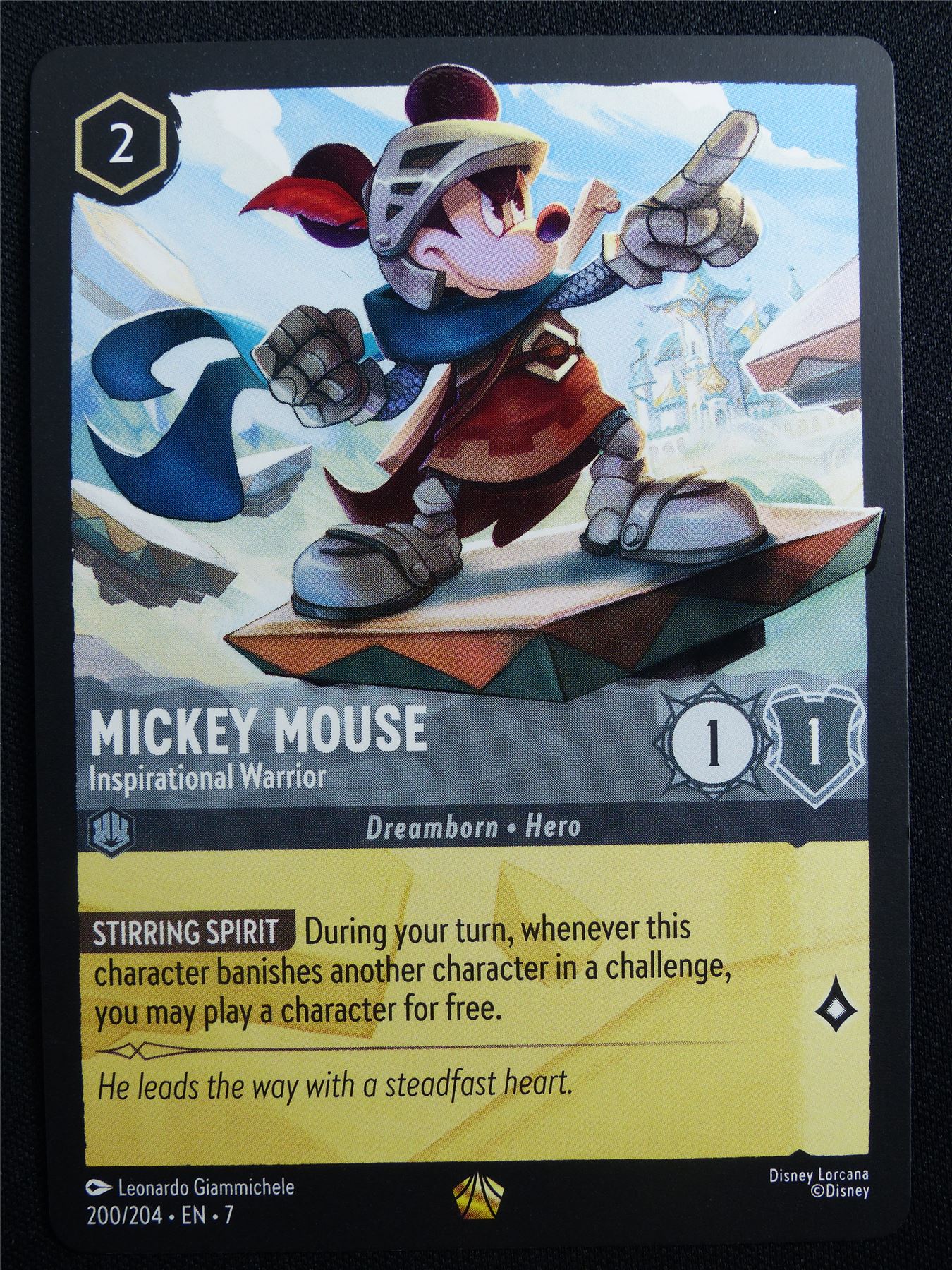 Mickey Mouse Inspirational Warrior 200/204 - Lorcana Card #30Q