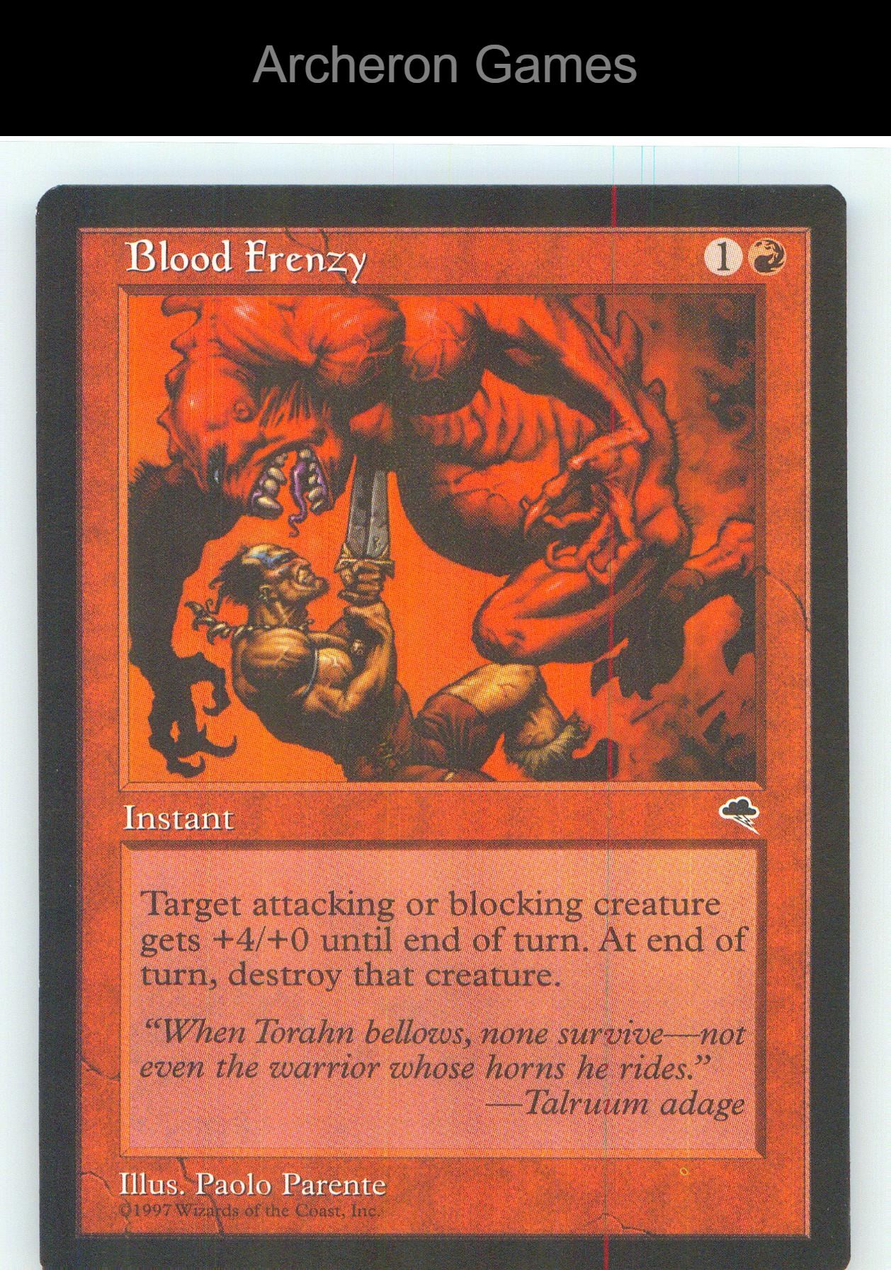 Blood Frenzy TMP 164 C MTG Card NM/EX+