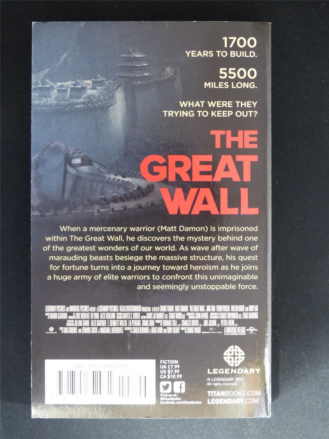 The Great Wall - Titan Novel Softback #NF