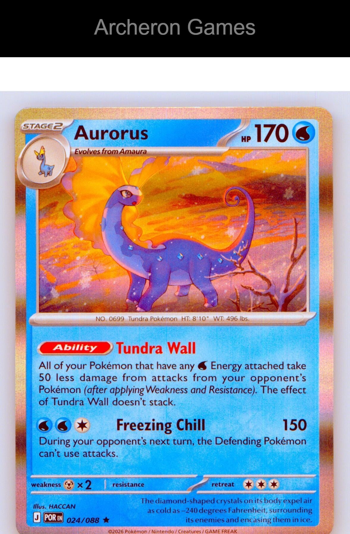Pokemon Card Aurorus ME03 024/088 R Perfect Order Holo