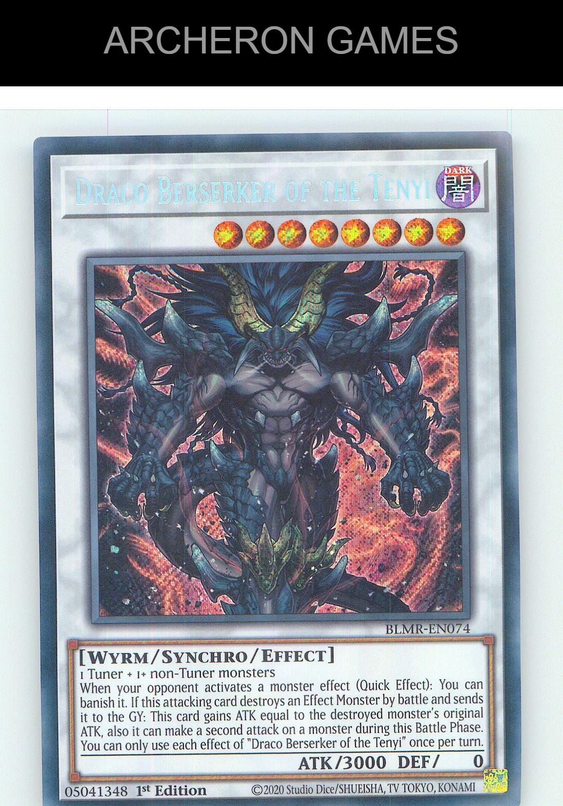 Draco Berserker of the Tenyi SEC YUGIOH Card 1st Edition