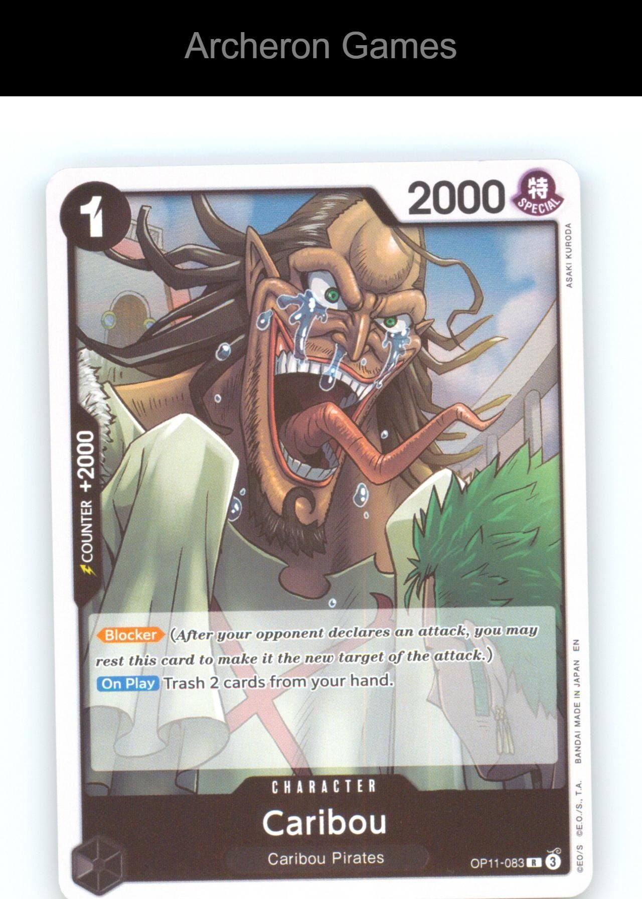 Caribou OP11-083 R One Piece Card NM/EX+ Foil