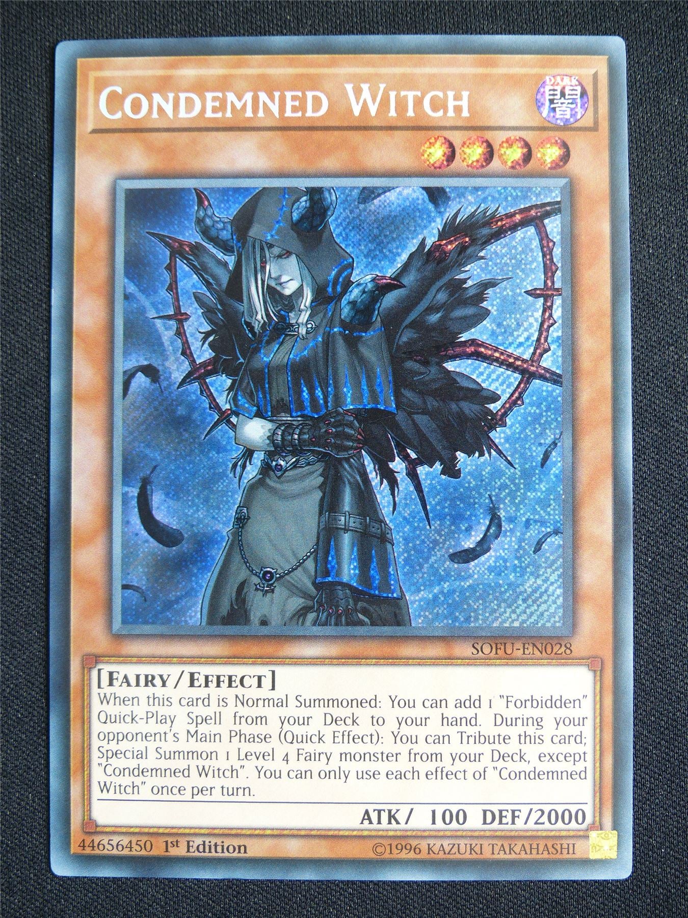 Condemned Witch SOFU Secret Rare - 1st ed Yugioh Card #4ZV