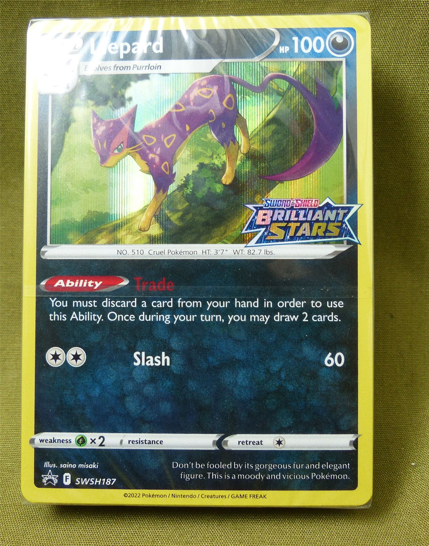 Liepard SWSH187 - Brilliant Stars Pre-Release Deck sealed - Pokemon Card #A1