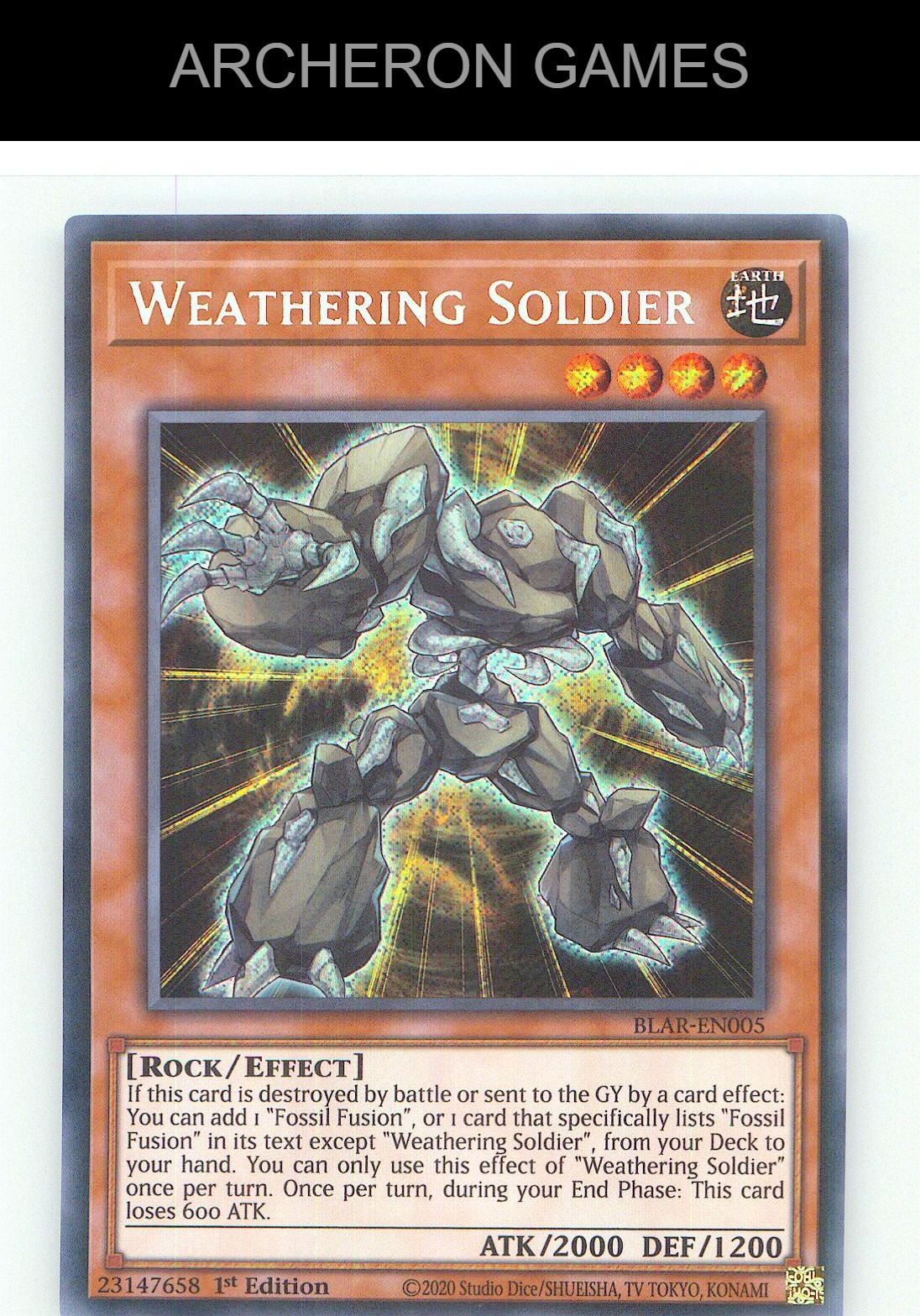 Weathering Soldier SEC YUGIOH Card 1st Edition
