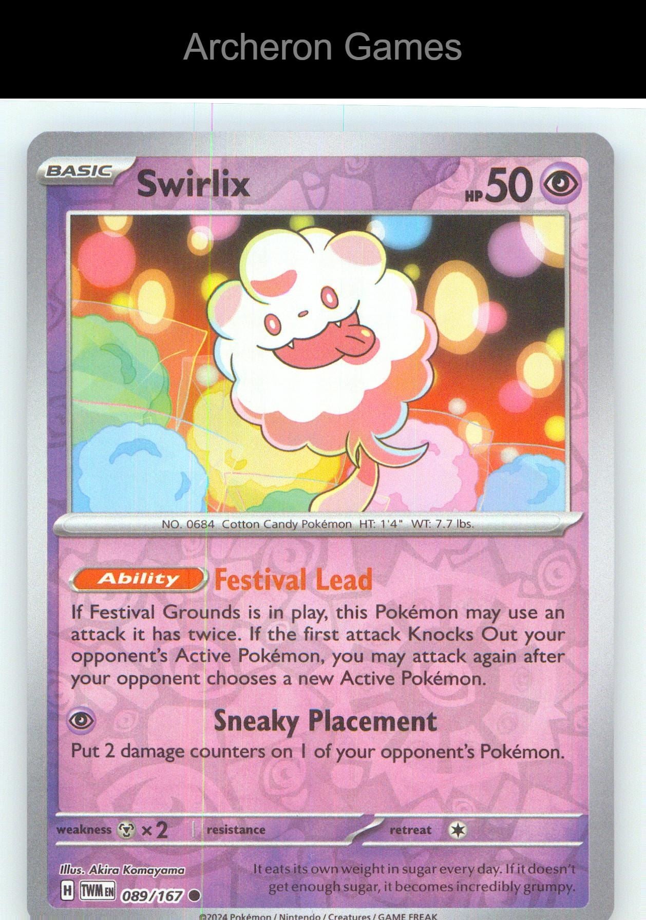 Pokemon Card Swirlix TWM 089/167 C Twilight Masquerade Reverse Holo
