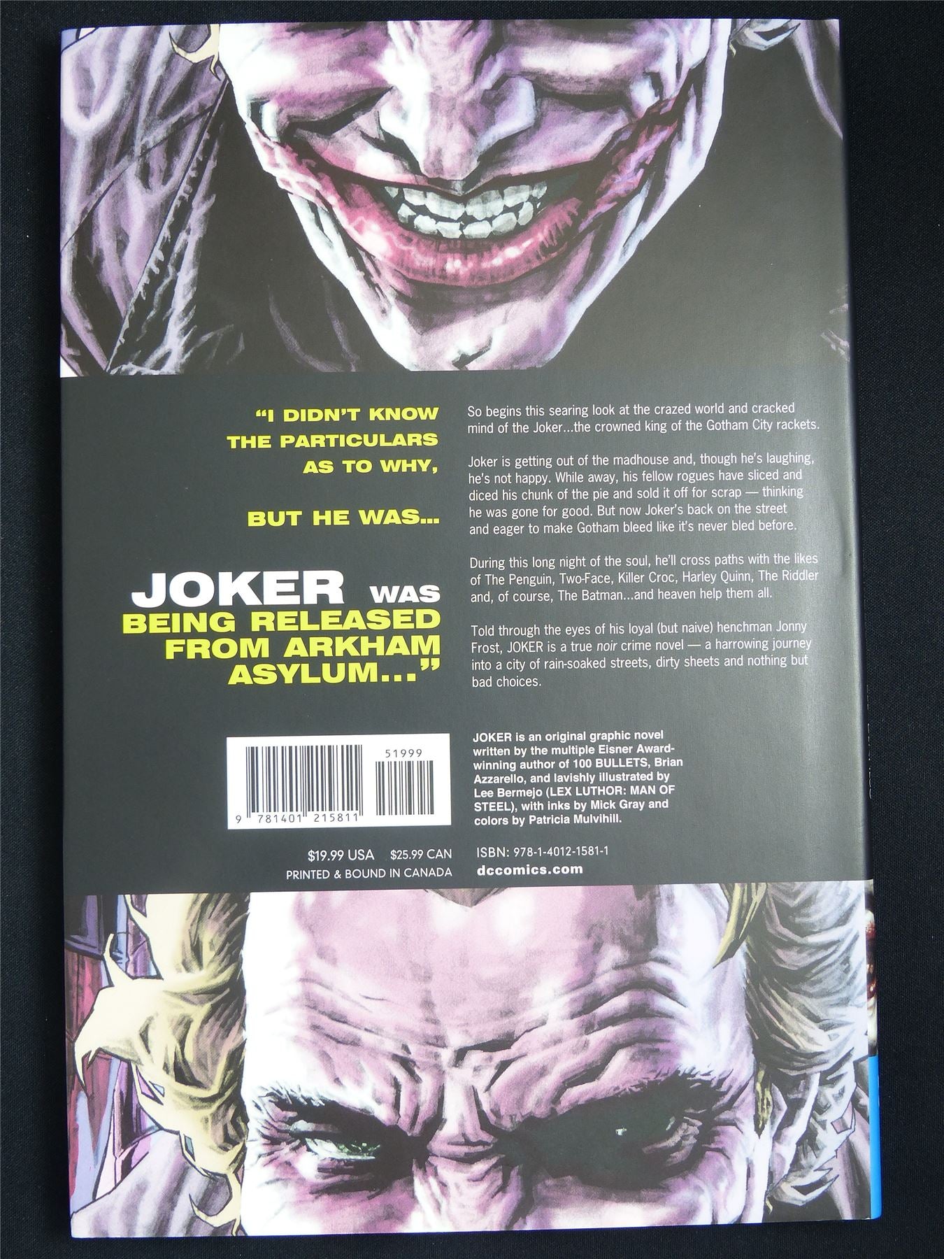 Joker by Brian Azzarello - DC Graphic Hardback #XM