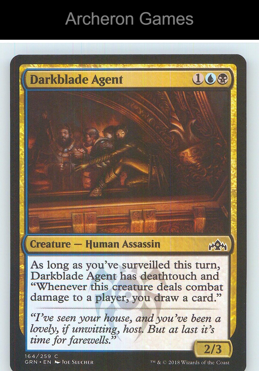 Darkblade Agent GRN 164 C MTG Card NM/EX+