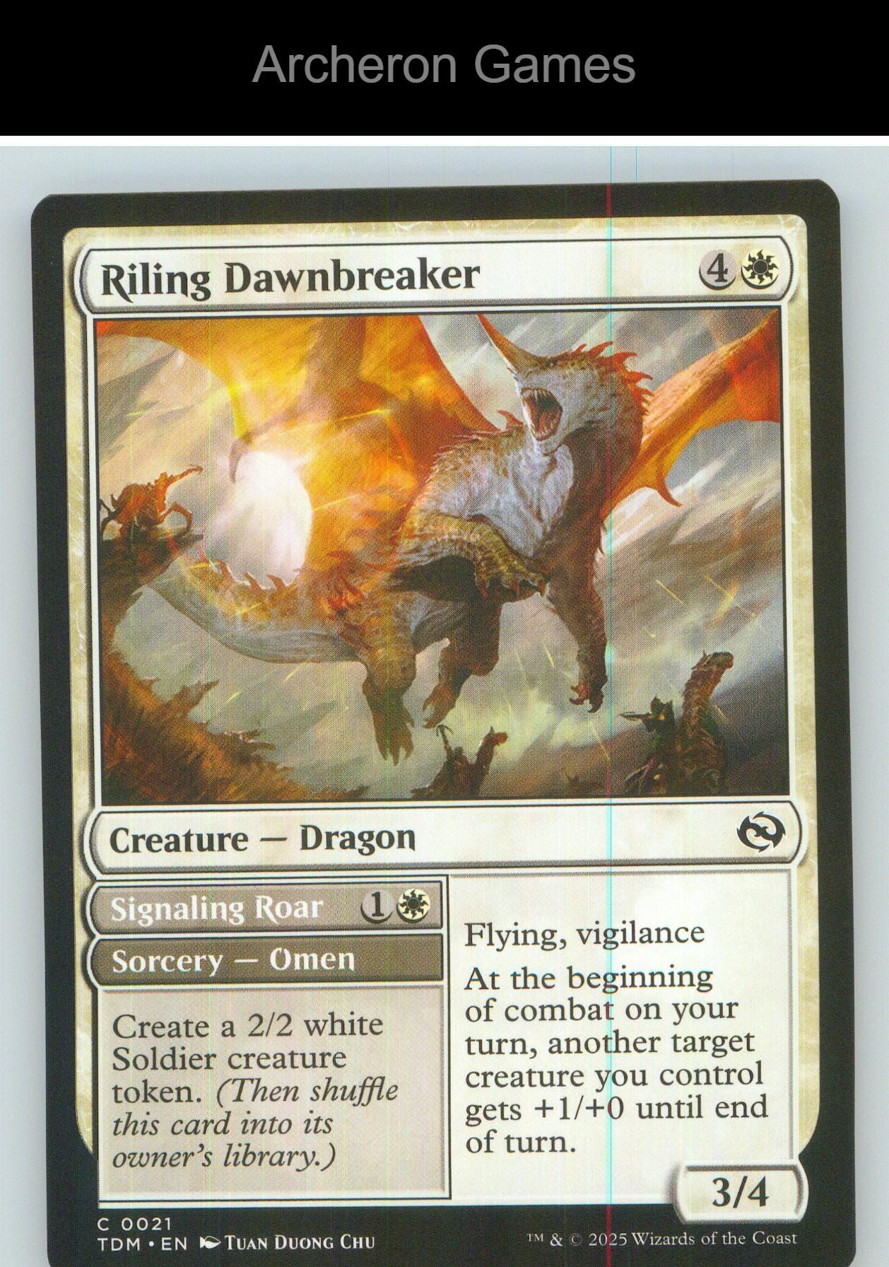 Riling Dawnbreaker TDM 21 C MTG Card NM/EX+