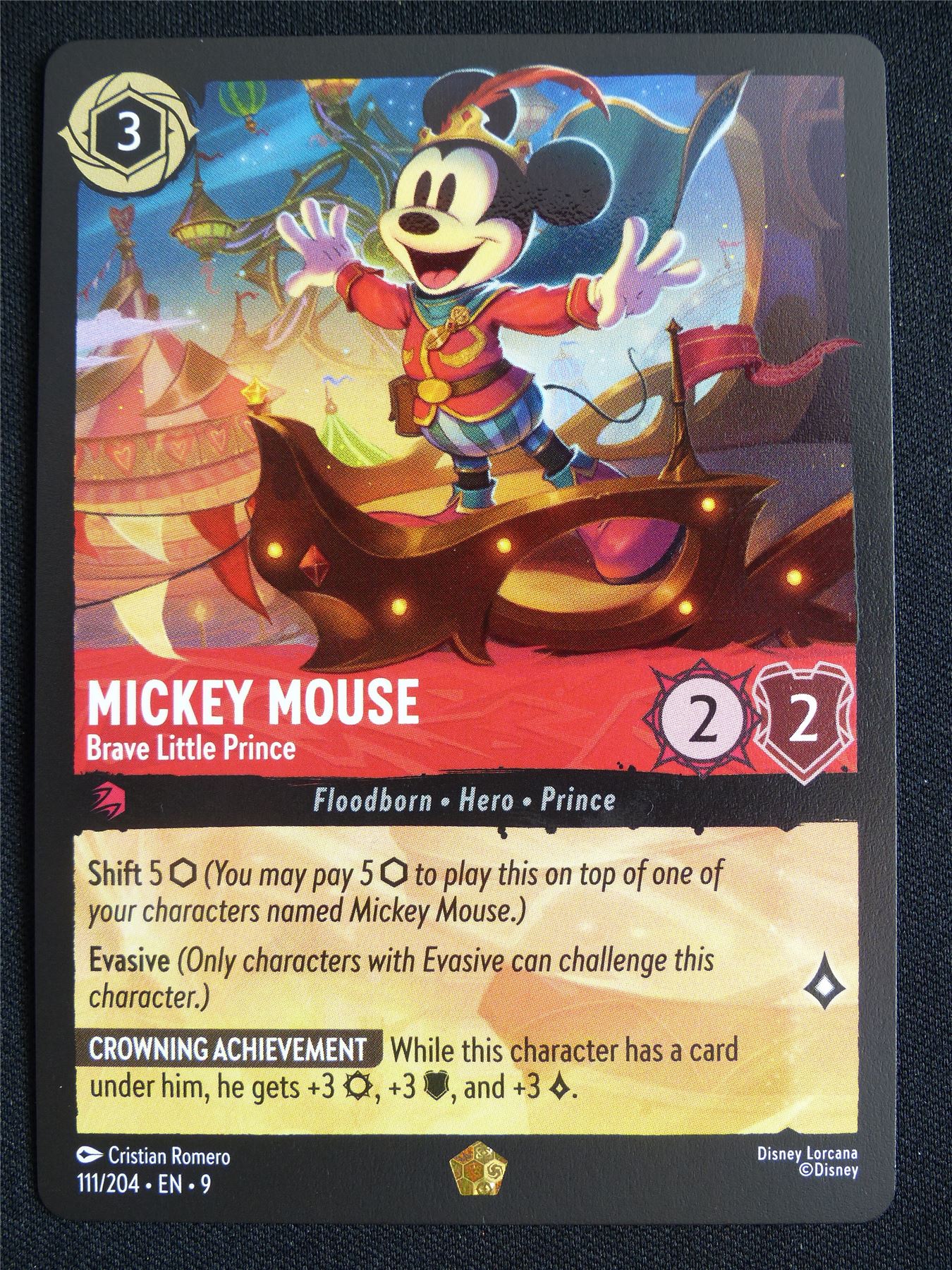 Mickey Mouse Brave Little Prince 111/204 - Lorcana Card #4ZL
