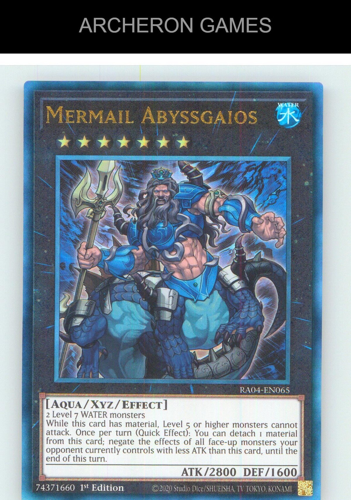 Mermail Abyssgaios (PUR) Prismatic Ultimate Rare YUGIOH Card 1st Edition