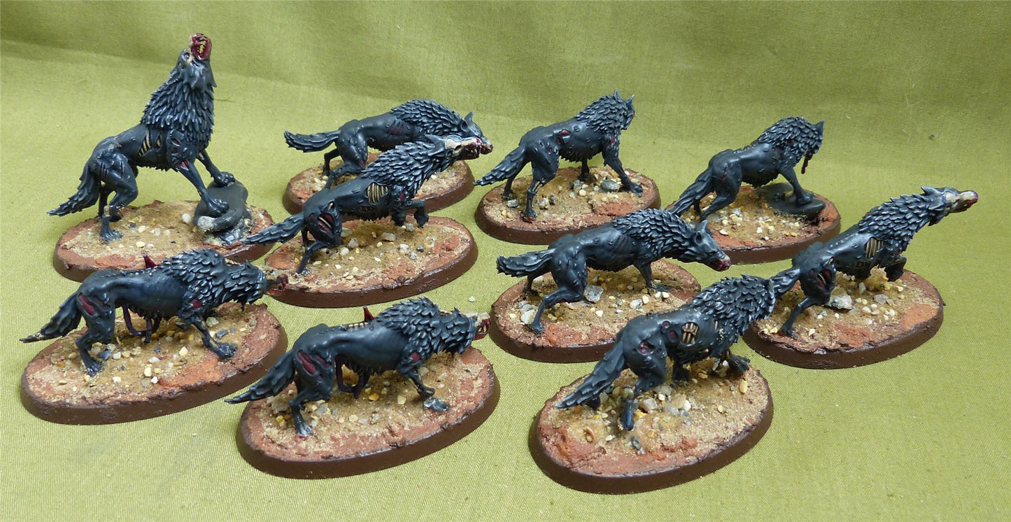Dire Wolves painted - Soulblight Gravelords - Warhammer AoS #1O7