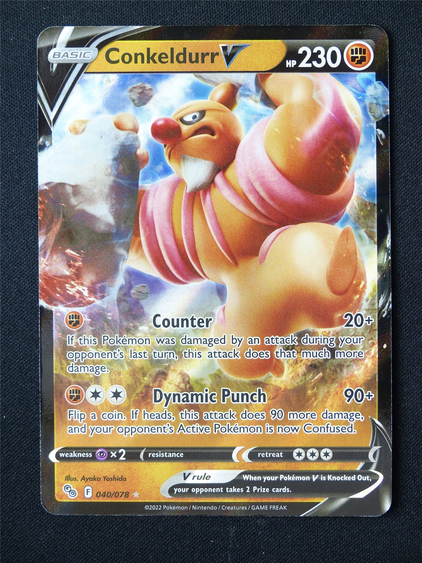 Conkeldurr V 040/078 Holo - Pokemon Card #6X9