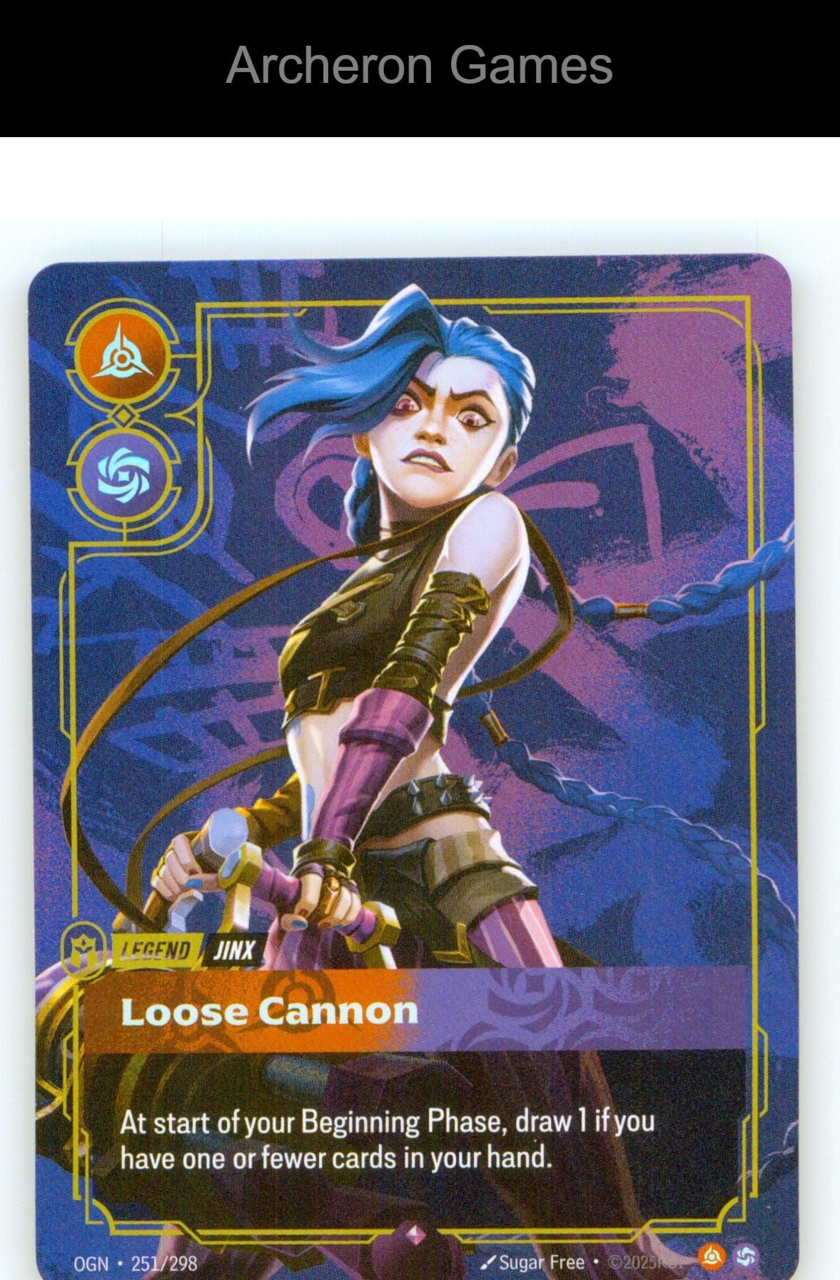Jinx - Loose Cannon OGN 251/298 R Origins Riftbound Card